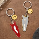Personalisierte Pferd Gesichtsmarkierung Silhouette Schlüsselanhänger mit Brief Spieltag Jahrestag Geschenk für Pferdeliebhaber