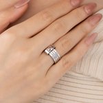 Tutti i miei amori in un solo anello - Anello a fasce con cuore e 2-7 nomi personalizzati