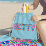 Toalla de playa personalizada con letras florales de gran tamaño y secado rápido con nombre Actividades al aire libre Fiesta en la playa Regalo de cumpleaños para mujeres Familia