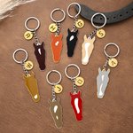 Personalisierte Pferd Gesichtsmarkierung Silhouette Schlüsselanhänger mit Brief Spieltag Jahrestag Geschenk für Pferdeliebhaber
