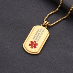 Gepersonaliseerde Medische ID-ketting met Medisch Symbool en Persoonlijke Gravure voor Noodgevallen Verjaardagscadeau voor Vrienden en Familie