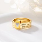 Tutti i miei amori in un solo anello - Anello a fasce con cuore e 2-7 nomi personalizzati