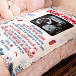 Personalized Multicolor Ultrasound Photo Soft Fleece Blanket with Name Pregnancy Room Decor Baby Shower Gift for Mom Grandmom