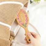 Brosse à cheveux fleur de naissance personnalisée avec nom Fête des mères Enterrement de vie de jeune fille Cadeau d'anniversaire pour femme