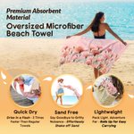 Personalisierte Geburt Blume schnell trocken überdimensioniert Mikrofaser Strandtuch mit Namen Reise Essentials Strand Party Geburtstag Geschenk für Familie Frau