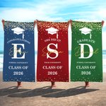 Personalisierte Herzlichen Glückwunsch Grad Kappe überdimensioniert schnell trocknen Strand Handtuch mit Namen und Schule Namen Strand Party Graduierung Geschenk für Absolventen