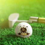 Personalised Golden Badge Golf Ball with Name and Initial Golfer Accessories Training Competition Birthday Gift for Golf Player Lover
