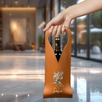 Personalised Watercolor Birth Flower Bouquet PU Leather Protective Wine Bag with Name Mother's Day Birthday Gift for Mum Wine Lovers