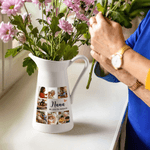 Jarrón de Cerámica Personalizado con Foto Collage de Mamá con Apodo y Texto Decoración del Hogar Regalo del Día de la Madre para Mamá Abuela