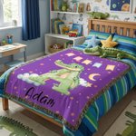 Personalisierte Cartoon Animal Initial Multicolor Tassel weiche Decke mit Namen täglichen Gebrauch Home Decor Geburtstag Geschenk für Kinder Jungen Mädchen