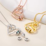 Collier personnalisé avec nom et pierres de naissance 1 à 8  au choix - Cadeau de la fête des Mères pour maman grand-mère