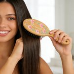 Brosse à cheveux fleur de naissance personnalisée avec nom Fête des mères Enterrement de vie de jeune fille Cadeau d'anniversaire pour femme