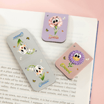 Personalisierte Cartoon Geburt Blume Schmetterling Magnetische PU Leder Lesezeichen Clip mit Namen Geburtstag zurück zu Schule Geschenk für Kinder Frauen