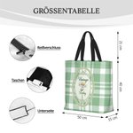 Personalisierte Karo-Tragetasche mit Geburtsblume und Namen | im Vintag-Stil | Reisetasche | Plaid-Tote-Bag | Muttertag Geburtstag Geschenk für Frauen