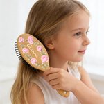 Brosse à cheveux fleur de naissance personnalisée avec nom Fête des mères Enterrement de vie de jeune fille Cadeau d'anniversaire pour femme