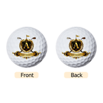 Personalised Golden Badge Golf Ball with Name and Initial Golfer Accessories Training Competition Birthday Gift for Golf Player Lover