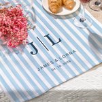 Serviette gaufrée rayée multicolore personnalisée avec texte initial et date Mariage Cadeau de douche de mariage pour elle