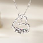 Collier personnalisé avec nom et pierres de naissance 1 à 8  au choix - Cadeau de la fête des Mères pour maman grand-mère