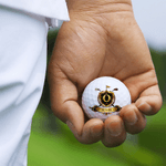 Personalised Golden Badge Golf Ball with Name and Initial Golfer Accessories Training Competition Birthday Gift for Golf Player Lover