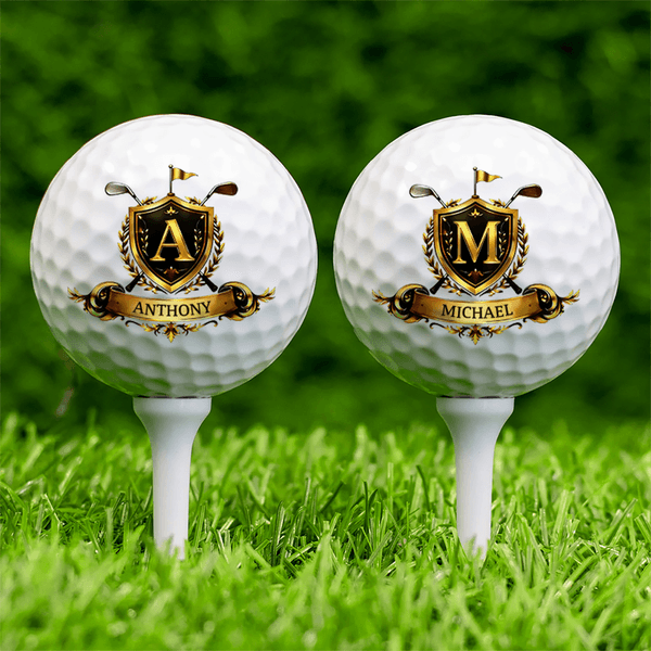 Pallina da golf personalizzata con nome e iniziale Accessori per golfisti Allenamento Gara Regalo di compleanno per gli amanti del golf