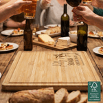 Personalisierte lustige Hai FSC Charcuterie Bambus Schneidebrett mit Namen Housewarming Jahrestag Geschenk für Familie Freunde