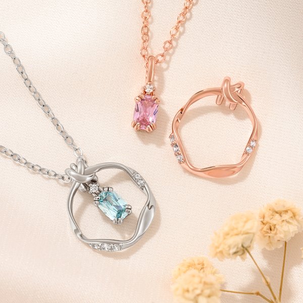 Collana personalizzata Mobius Strip Birthstone con nome inciso Squisiti gioielli Festival Festa della Mamma Regalo di compleanno per donne mamma