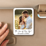 Personalized Photo Wooden Car Visor Clip with Text Car Accessories Birthday Anniversary Gift for Mom Dad Couples