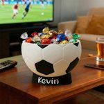 Ciotola impermeabile personalizzata per spuntini a tema calcio con nome Decorazione per la casa Regalo di compleanno per gli amanti del calcio e la famiglia