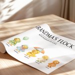 Personalized Cute Duck Family Grandma's Flock Canvas Decorative Painting with Name Home Decor Mother's Day Birthday Gift for Mom Grandma Grandparent