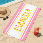 Personalisierte Shadow Stripe Name Quick-Dry Oversized Strand Handtuch Strand Pool Party Geburtstag Geschenk für Kinder Freunde