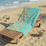 Personalisierte Geburt Blume schnell trocken überdimensioniert Mikrofaser Strandtuch mit Namen Reise Essentials Strand Party Geburtstag Geschenk für Familie Frau