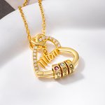 Collier personnalisé avec nom et pierres de naissance 1 à 8  au choix - Cadeau de la fête des Mères pour maman grand-mère