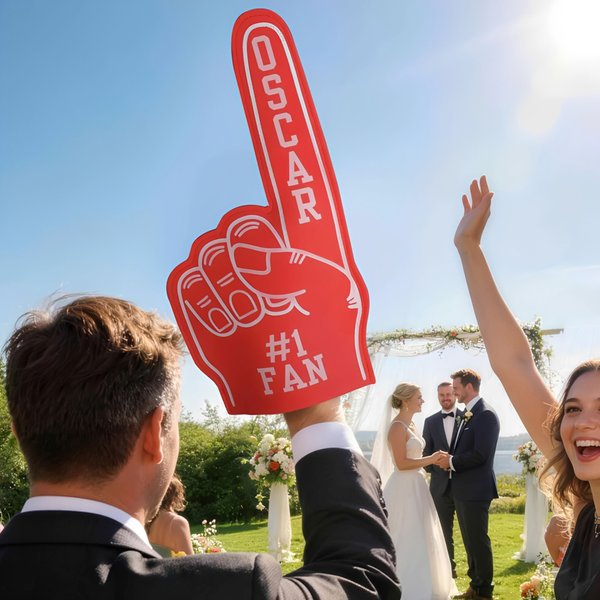 Personalisierte mehrfarbige lustige Geste Finger mit Text Bachelor Party Sportveranstaltungen Geschenk für Braut Cheer Team