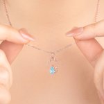 Personalisierte 1-4 Katze Hund Birthstones Halskette zierlichen Schmuck Geburtstag Jahrestag Geschenk für Frauen Tierliebhaber