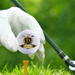 Personalised Golden Badge Golf Ball with Name and Initial Golfer Accessories Training Competition Birthday Gift for Golf Player Lover
