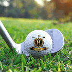 Personalised Golden Badge Golf Ball with Name and Initial Golfer Accessories Training Competition Birthday Gift for Golf Player Lover