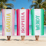 Personalisierte Shadow Stripe Name Quick-Dry Oversized Strand Handtuch Strand Pool Party Geburtstag Geschenk für Kinder Freunde