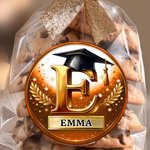 Gorra de Graduación Personalizada Pegatinas Impermeables Iniciales con Nombre Etiqueta de Favor Celebración Fiesta de Graduación Decoración para Graduados