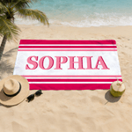 Personalisierte Shadow Stripe Name Quick-Dry Oversized Strand Handtuch Strand Pool Party Geburtstag Geschenk für Kinder Freunde