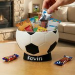Ciotola impermeabile personalizzata per spuntini a tema calcio con nome Decorazione per la casa Regalo di compleanno per gli amanti del calcio e la famiglia