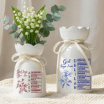 Personlig Gud säger att jag är Toile De Jouy Födelseblomma Keramisk vas med bibelnamn Födelsedag Mors dag present till mor Christian