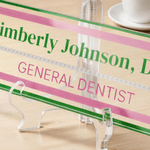 Personalised AKA Pink & Green Ivy Sign Text Acrylic Desk Plaque with Stand Graduation Birthday Sorority Gift for Members  Graduates Sisters