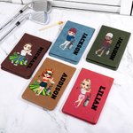 Personalisierte Scorekartenmappe mit Cartoon-Golfer-Motiv und Namen | PU-Leder | Scorekarte optional | Golfzubehör | Geschenk für Golfliebhaber