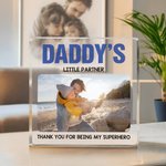 Personalized Daddy Papa Photo Square Acrylic Plaque with Nickname and Texts Father's Day Birthday Gift for Dad Grandpa