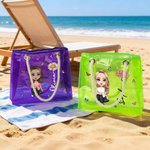 Tote Bag Grande Personalizzata con Personaggio dei Cartoni Animati Nascita Fiore Neon Laser Chiaro con Nome Regalo per Nozze e Festa Accessori Viaggio