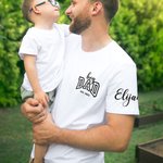 Personalisierte 1-6 Namen 100% Baumwolle Soft-T-Shirt mit Titel und Datum Vatertag Geschenk für Papa Opa