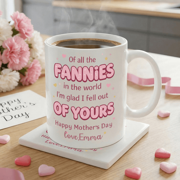 Personalised Happy Mother's Day Design 11 oz 15 oz Ceramic Mug with Name and Coaster Mother's Day Gift for Mom