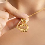 Collier personnalisé avec nom et pierres de naissance 1 à 8  au choix - Cadeau de la fête des Mères pour maman grand-mère