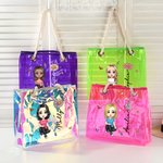 Sac à Main Personnalisé avec Dessin Personnage et Nom Sac Tote Neon Laser Transparent Grande Capacité Cadeau Anniversaire Mariage Voyage pour Femme