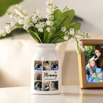Jarrón de Cerámica Personalizado con Foto Collage de Mamá con Apodo y Texto Decoración del Hogar Regalo del Día de la Madre para Mamá Abuela